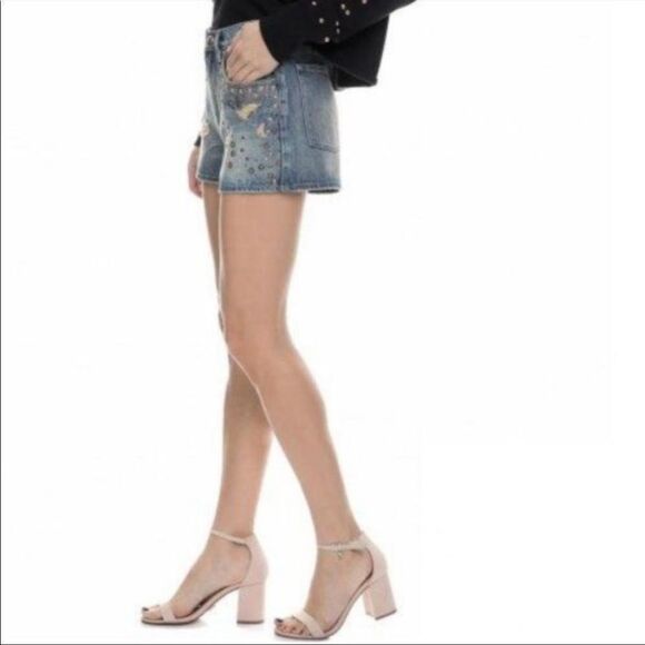 Juicy Couture Mixed Metal Studded High Rise Shorts - Picture 4 of 16